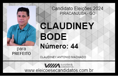 Candidato CLAUDINEY BODE 2024 - PIRACANJUBA - Eleições