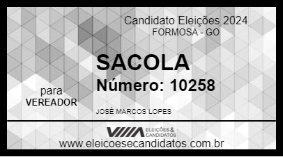 Candidato SACOLA 2024 - FORMOSA - Eleições