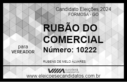 Candidato RUBÃO DO COMERCIAL 2024 - FORMOSA - Eleições