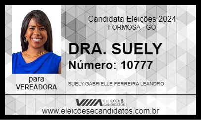 Candidato DRA. SUELY 2024 - FORMOSA - Eleições