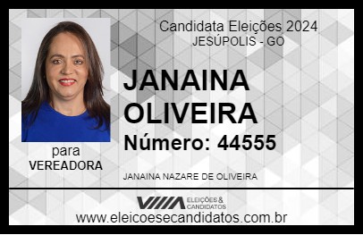 Candidato JANAINA OLIVEIRA 2024 - JESÚPOLIS - Eleições