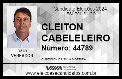 Candidato CLEITON CABELELEIRO 2024 - JESÚPOLIS - Eleições