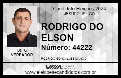 Candidato RODRIGO DO ELSON 2024 - JESÚPOLIS - Eleições