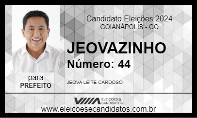 Candidato JEOVAZINHO 2024 - GOIANÁPOLIS - Eleições