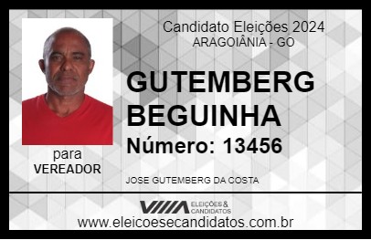 Candidato GUTEMBERG BEGUINHA 2024 - ARAGOIÂNIA - Eleições