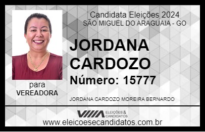 Candidato JORDANA DO PRO-SAUDE 2024 - SÃO MIGUEL DO ARAGUAIA - Eleições