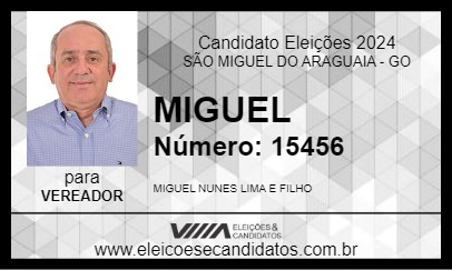 Candidato MIGUEL 2024 - SÃO MIGUEL DO ARAGUAIA - Eleições