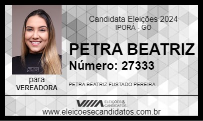 Candidato PETRA BEATRIZ 2024 - IPORÁ - Eleições