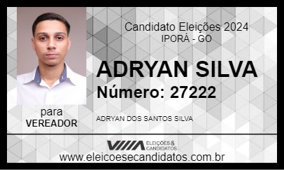 Candidato ADRYAN SILVA 2024 - IPORÁ - Eleições