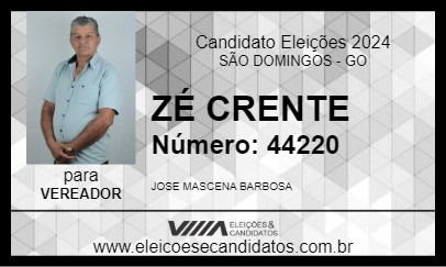 Candidato ZÉ CRENTE 2024 - SÃO DOMINGOS - Eleições