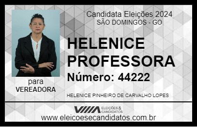 Candidato HELENICE PROFESSORA 2024 - SÃO DOMINGOS - Eleições