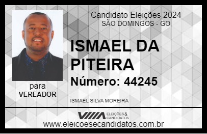 Candidato ISMAEL DA PITEIRA 2024 - SÃO DOMINGOS - Eleições