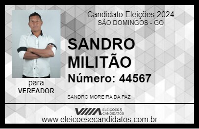 Candidato SANDRO MILITÃO 2024 - SÃO DOMINGOS - Eleições