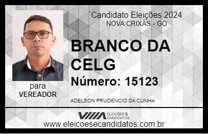 Candidato BRANCO DA CELG 2024 - NOVA CRIXÁS - Eleições