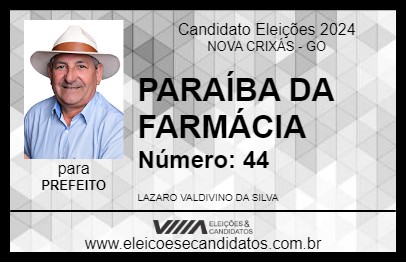 Candidato PARAÍBA DA FARMÁCIA 2024 - NOVA CRIXÁS - Eleições