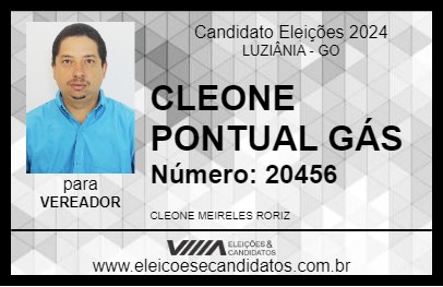 Candidato CLEONE PONTUAL GÁS 2024 - LUZIÂNIA - Eleições