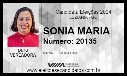 Candidato SONIA MARIA 2024 - LUZIÂNIA - Eleições