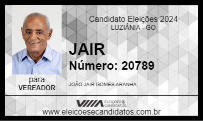 Candidato JAIR 2024 - LUZIÂNIA - Eleições