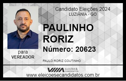 Candidato PAULINHO RORIZ 2024 - LUZIÂNIA - Eleições