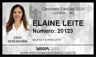 Candidato ELAINE LEITE 2024 - LUZIÂNIA - Eleições