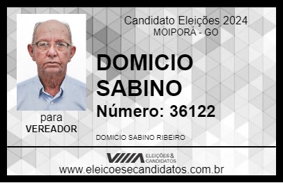 Candidato DOMICIO SABINO 2024 - MOIPORÁ - Eleições