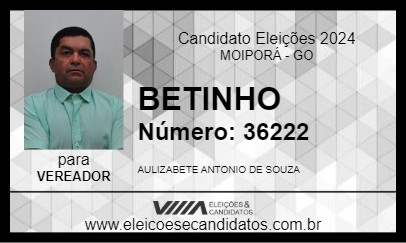 Candidato BETINHO 2024 - MOIPORÁ - Eleições