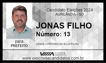 Candidato JONAS FILHO 2024 - AURILÂNDIA - Eleições