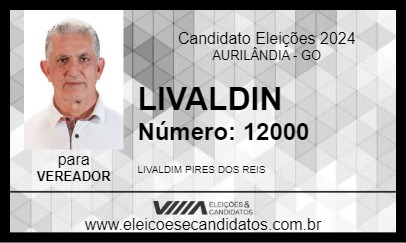 Candidato LIVALDIN 2024 - AURILÂNDIA - Eleições