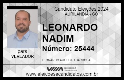 Candidato LEONARDO NADIM 2024 - AURILÂNDIA - Eleições