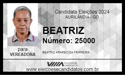 Candidato BEATRIZ 2024 - AURILÂNDIA - Eleições