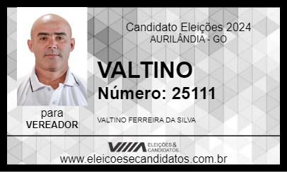 Candidato VALTINO 2024 - AURILÂNDIA - Eleições