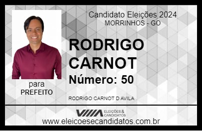 Candidato RODRIGO CARNOT 2024 - MORRINHOS - Eleições