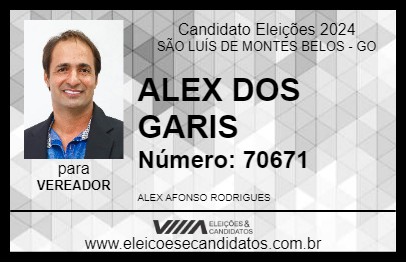 Candidato ALEX DOS GARIS 2024 - SÃO LUÍS DE MONTES BELOS - Eleições