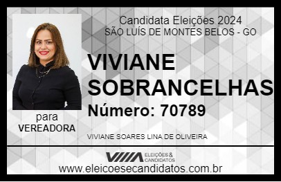 Candidato VIVIANE SOBRANCELHAS 2024 - SÃO LUÍS DE MONTES BELOS - Eleições