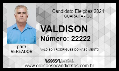 Candidato VALDISON 2024 - GUARAÍTA - Eleições