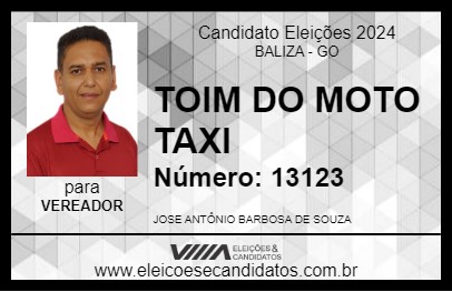 Candidato TOIM DO MOTO TAXI 2024 - BALIZA - Eleições