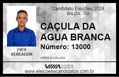 Candidato CAÇULA DA AGUA BRANCA 2024 - BALIZA - Eleições