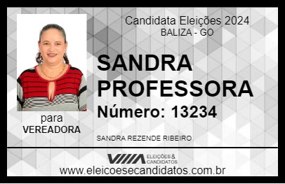 Candidato SANDRA PROFESSORA 2024 - BALIZA - Eleições