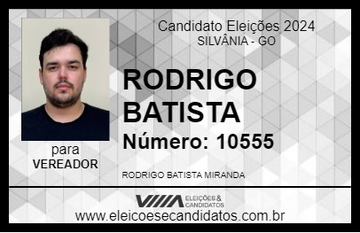 Candidato RODRIGO BATISTA 2024 - SILVÂNIA - Eleições