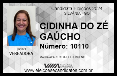 Candidato CIDINHA DO ZÉ GAÚCHO 2024 - SILVÂNIA - Eleições