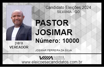 Candidato PASTOR JOSIMAR 2024 - SILVÂNIA - Eleições