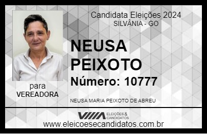 Candidato NEUSA PEIXOTO 2024 - SILVÂNIA - Eleições