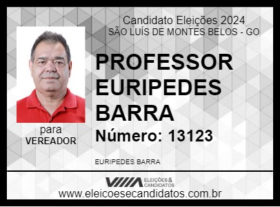 Candidato PROFESSOR EURIPEDES BARRA 2024 - SÃO LUÍS DE MONTES BELOS - Eleições