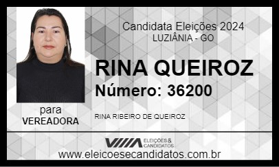 Candidato RINA QUEIROZ 2024 - LUZIÂNIA - Eleições