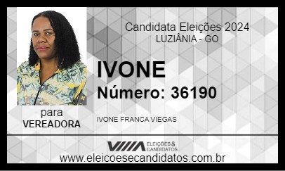 Candidato IVONE 2024 - LUZIÂNIA - Eleições