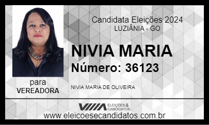 Candidato NIVIA MARIA 2024 - LUZIÂNIA - Eleições