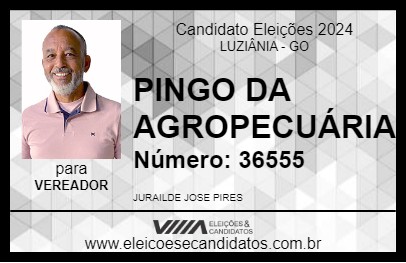 Candidato PINGO DA AGROPECUÁRIA 2024 - LUZIÂNIA - Eleições