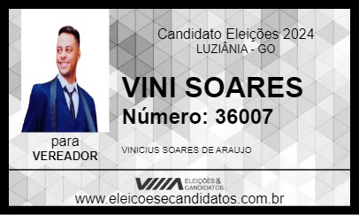 Candidato VINI SOARES 2024 - LUZIÂNIA - Eleições