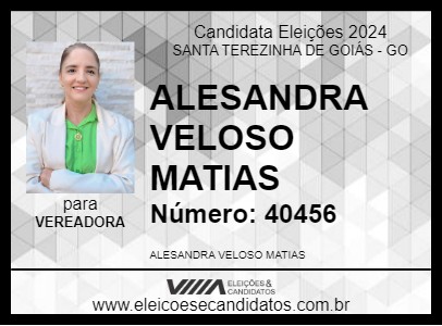 Candidato ALESANDRA VELOSO MATIAS 2024 - SANTA TEREZINHA DE GOIÁS - Eleições