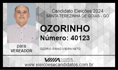 Candidato OZORINHO 2024 - SANTA TEREZINHA DE GOIÁS - Eleições